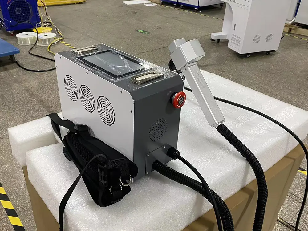 portable 2 in 1 fiber laser marking and cleaning machine for metal